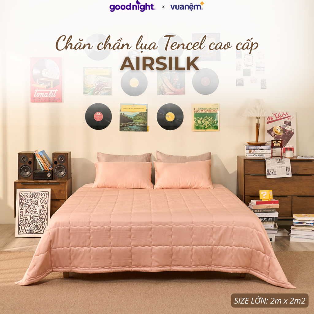 Chăn hè Vua Nệm Goodnight Airsilk 220x200cm, Mền mỏng, Chăn điều hòa