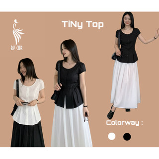 TiNy Top/ By Cor/ Áo Linen tay ngắn xếp ly
