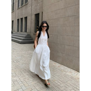 NoVa Dress/ By Cor/ Đầm Linen cổ V tùng váy xoè