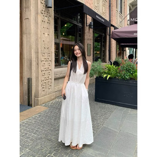 NoVa Dress/ By Cor/ Đầm Linen cổ V tùng váy xoè