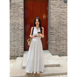 NoVa Dress/ By Cor/ Đầm Linen cổ V tùng váy xoè