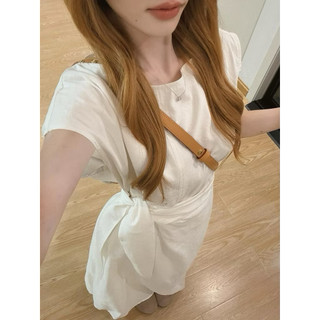 𝐍𝐈𝐀 𝐃𝐑𝐄𝐒𝐒 | By Cor /  Đầm linen lệch vai dáng xoè cột eo