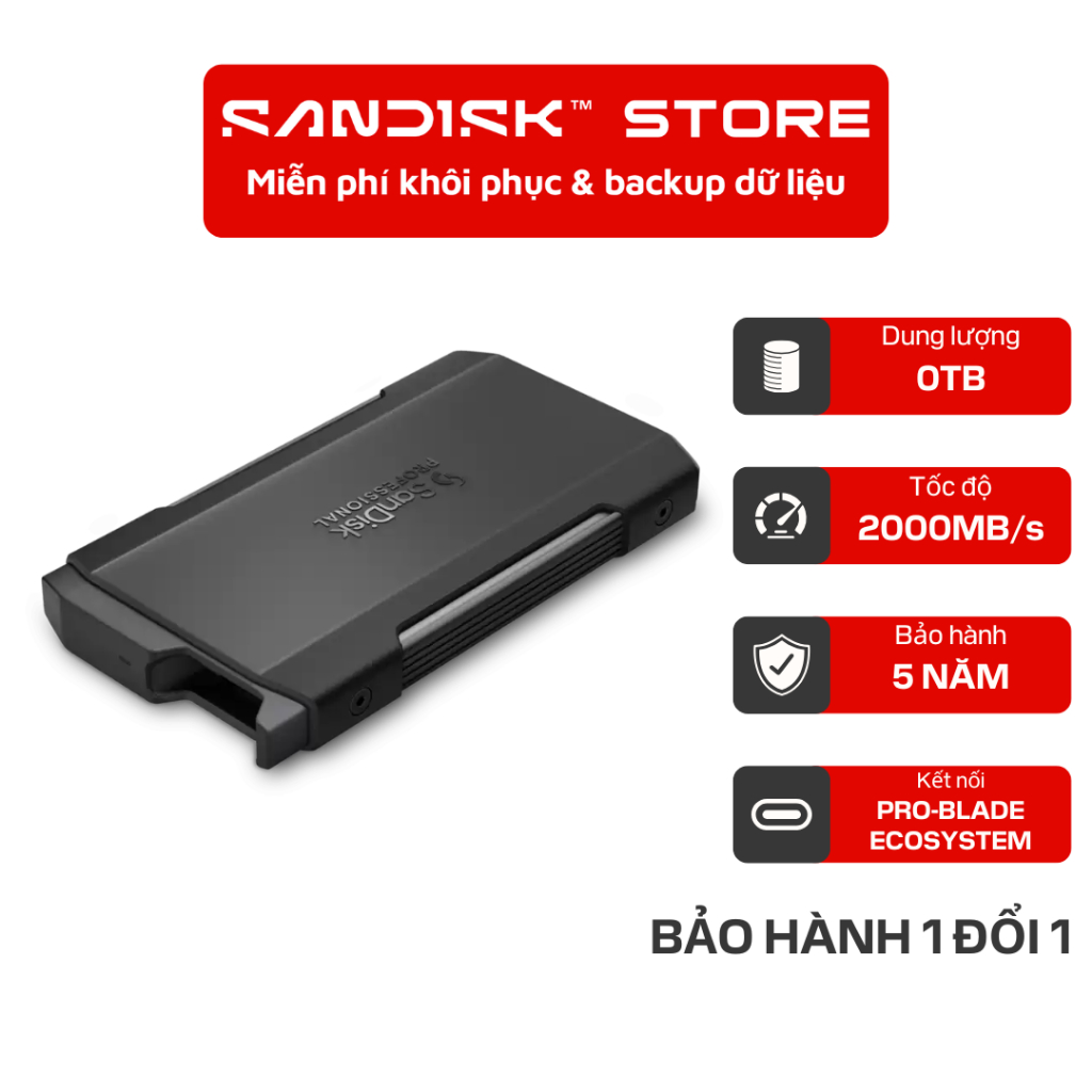 Box ổ cứng SSD Sandisk Professional PRO-BLADE TRANSPORT SDPM2NB-0000 ...