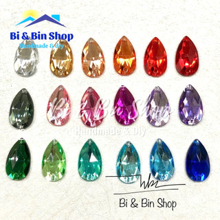 28 Viên Đá Kết Nhựa Giọt Nước Lớn 16x28mm Đính Kết Trang Phục Thời Trang [Ảnh thật]