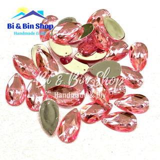 28 Viên Đá Kết Nhựa Giọt Nước Lớn 16x28mm Đính Kết Trang Phục Thời Trang [Ảnh thật]