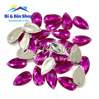 28 Viên Đá Kết Nhựa Giọt Nước Lớn 16x28mm Đính Kết Trang Phục Thời Trang [Ảnh thật]
