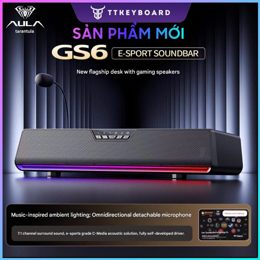 [Hỏa Tốc] Loa Audio Soundbar Esport Gaming AULA GS6 ÂM Vòm 7.1 Có ...