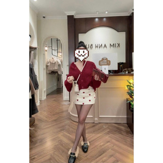 •𝙆𝙞𝙣𝙜𝙨𝙝𝙤𝙥𝙗𝙚𝙖𝙪𝙩𝙮•Áo Len Thừng Cúc Đỏ  QC