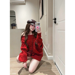 •𝙆𝙞𝙣𝙜𝙨𝙝𝙤𝙥𝙗𝙚𝙖𝙪𝙩𝙮•Set Len Thừng Trễ Vai Kèm Váy A QC
