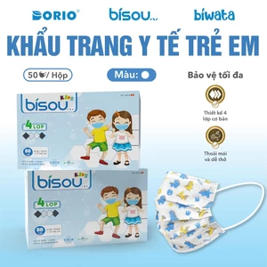 Hộp 50 cái khẩu trang y tế trẻ em hiệu BISOU