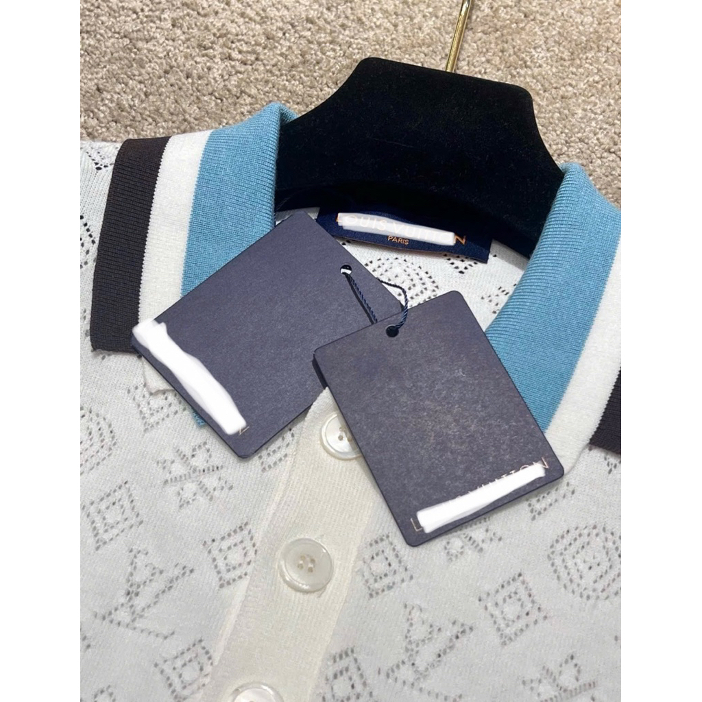 ⚡️[Hight Quality] Áo Polo Len Nam Cổ Bẻ \/ Ready To Wear - Điểm Nhấn Hoài Họa Tiết Dập Phối Cổ Xanh Sang Trọng