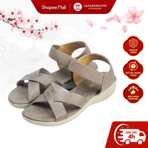 Sandal nữ đế xuồng quai chéo KOSU cao 4cm siêu êm chống trơn trượt K-23363 made in Japan Nhật Bản