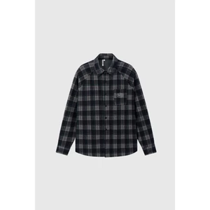 Áo Sơ Mi BOO Oversized Raglan Flannel Thêu Logo BOO ESS Chất Liệu Cao Cấp, Dày Dặn