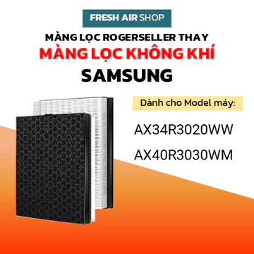 Màng lọc không khí Rogerseller® tương thích Màng Lọc Samsung AX34R3020WW và AX40R3030WM, bộ lọc không khí Samsung