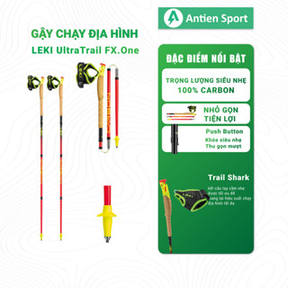 Gậy Chạy Địa Hình LEKI Ultratrail FX.One, gấp gọn, Carbon HRC cao cấp, trọng lượng nhẹ,nhiều màu - Hàng Chính Hãng