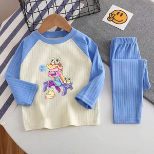 🌸 ĐỒ BỘ BÉ GÁI DÀI TAY GÂN MỀM MỊN – HÌNH DỄ THƯƠNG 🌸 DG417
