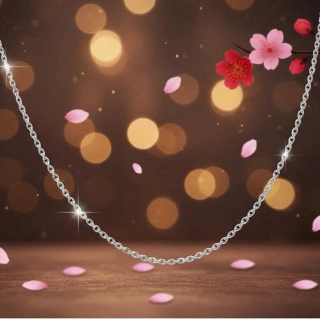 Dây chuyền bạc 925 mắt xích tròn nhuyễn lấp lánh Luna Jewelry
