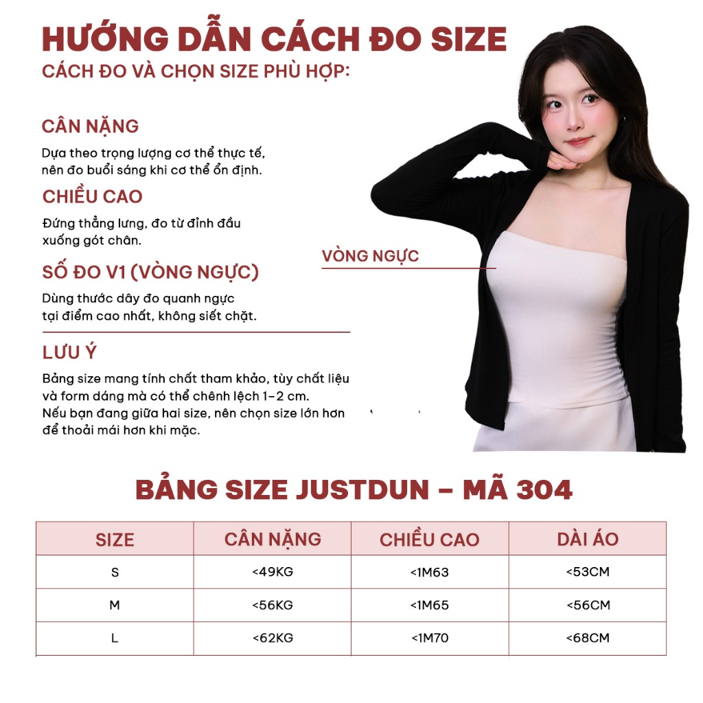 Áo Khoác Cardigan Nữ Dáng Dài JUSTDUN 304 - Vải Cotton Mịn, Mềm Mại, Thoải Mái, Dễ Phối Đồ