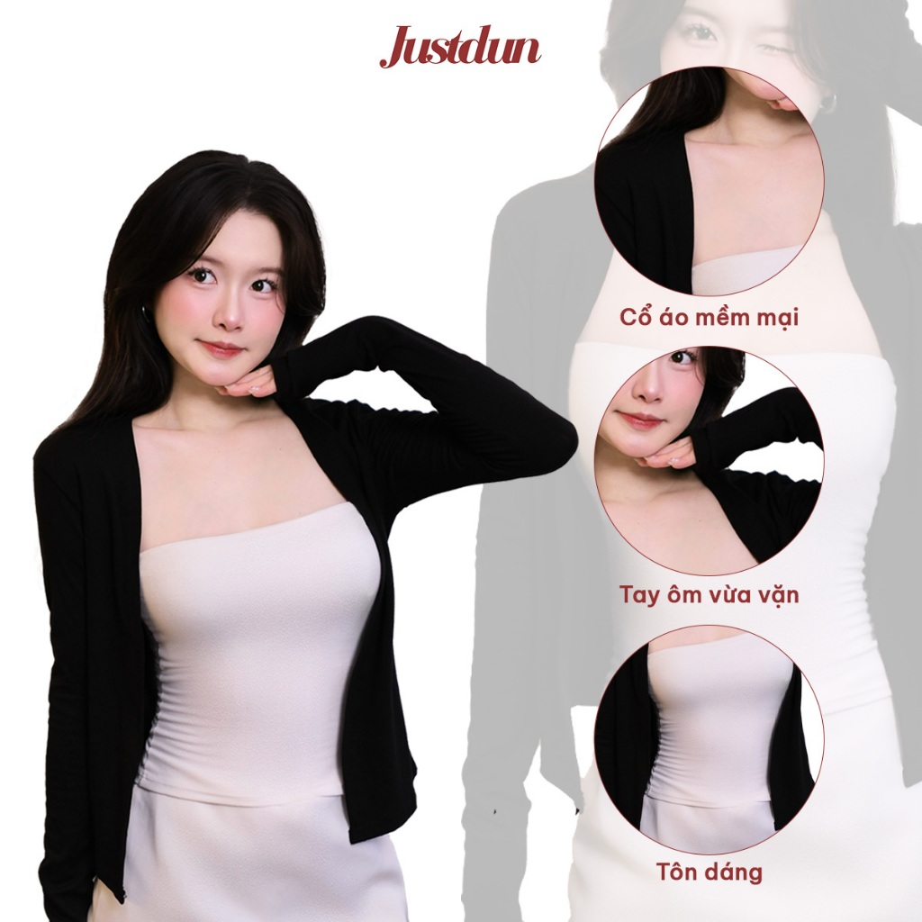 Áo Khoác Cardigan Nữ Dáng Dài JUSTDUN 304 - Vải Cotton Mịn, Mềm Mại, Thoải Mái, Dễ Phối Đồ