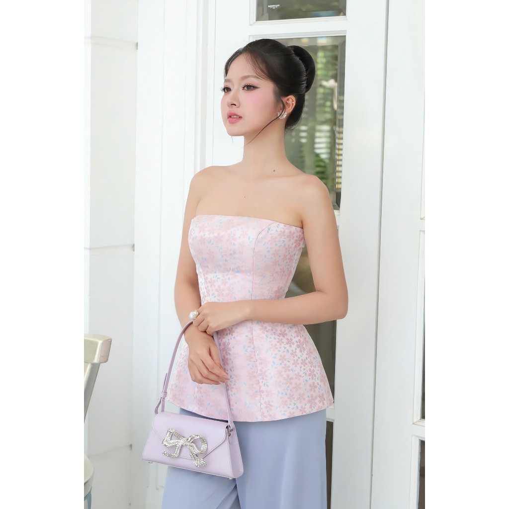 Orli Label | Ina Shirt | Áo cúp hoa form peplum sang trọng