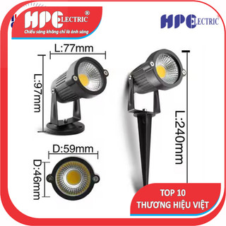 5W- BH 2 NĂM - Đèn rọi cỏ sân vườn , tiểu cảnh chống nước nhôm khối  5w -H99L )