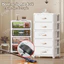 STON Tủ đựng đồ trong suốt dạng ngăn kéo dày Tủ uần áo mini Bàn đầu giường có thể tháo rời Xe ngựa có bánh xe, chống bụi
