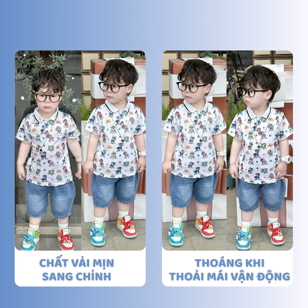 [À ƠI SHOP] C84- bộ polo quần bò chó cứu hộ mới- a116.856