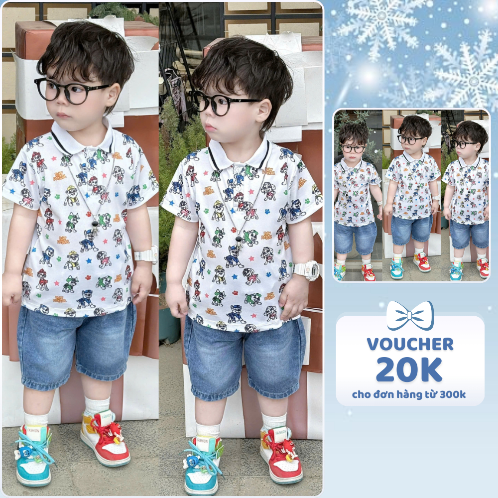 [À ƠI SHOP] C84- bộ polo quần bò chó cứu hộ mới- a116.856