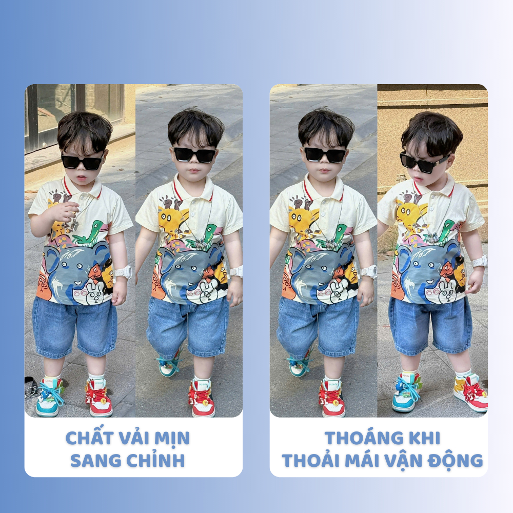 [À ƠI SHOP] C95- bộ polo quần bò hươu cố viền đỏ- a116.858