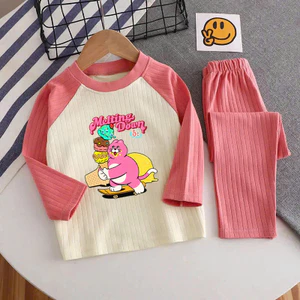 🌸 ĐỒ BỘ BÉ GÁI DÀI TAY GÂN MỀM MỊN – HÌNH DỄ THƯƠNG 🌸 DG424