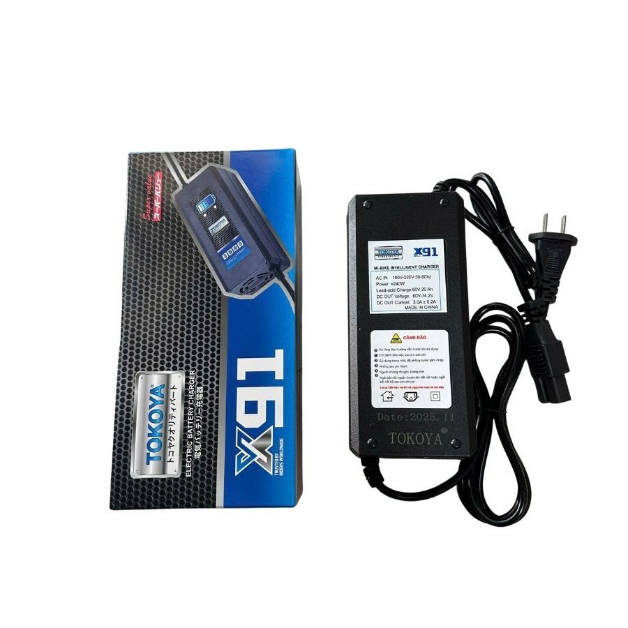 Sạc Xe Điện TOKOYA Chính Hãng 48V 60V 72V – Dòng 12A 20A – Sạc Nhanh, Ổn Định