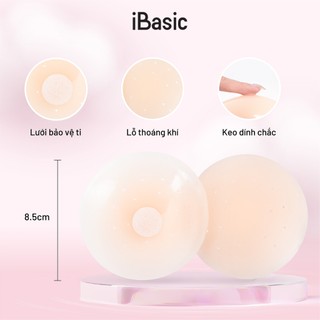 Hộp 2 Miếng dán ngực silicone iBasic có lỗ thoáng khí siêu dính tàng hình tái sử dụng PK117