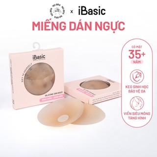 Hộp 2 Miếng dán ngực silicone iBasic có lỗ thoáng khí siêu dính tàng hình tái sử dụng PK117