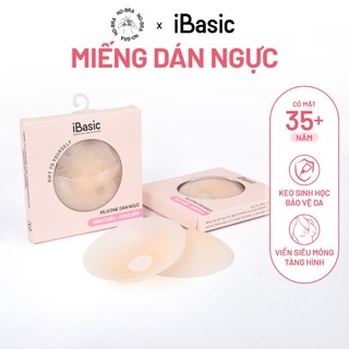 Hộp 2 Miếng dán ngực silicone iBasic có lỗ thoáng khí siêu dính tàng hình tái sử dụng PK117