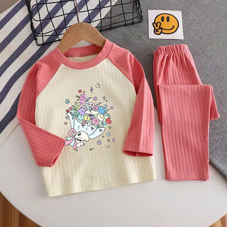 🌸 ĐỒ BỘ BÉ GÁI DÀI TAY GÂN MỀM MỊN – HÌNH DỄ THƯƠNG 🌸 DG428