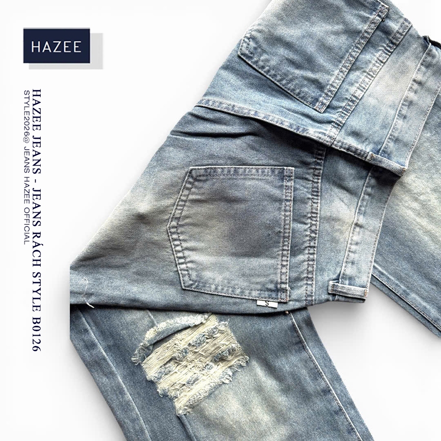 Quần Jean Nữ Rách nhẹ HAZEE Ống Suông Cá tính – Mẫu Mới 2026 STYLE B0126