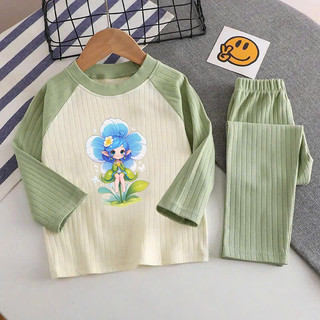 🌸 ĐỒ BỘ BÉ GÁI DÀI TAY GÂN MỀM MỊN – HÌNH DỄ THƯƠNG 🌸 DG428