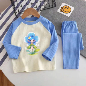 🌸 ĐỒ BỘ BÉ GÁI DÀI TAY GÂN MỀM MỊN – HÌNH DỄ THƯƠNG 🌸 DG429