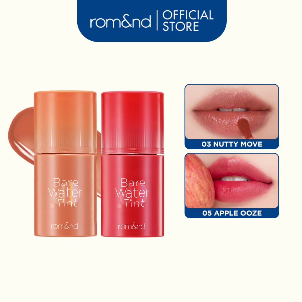 [Romand] Combo 2 Son nước lì tự nhiên Romand Bare Water Tint