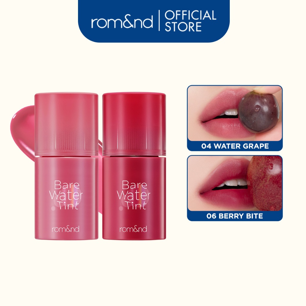 [Romand] Combo 2 Son nước lì tự nhiên Romand Bare Water Tint