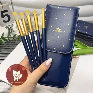 [AMORTALS] Set 5 Cọ Trang Điểm Mắt AMORTALS Ngôi Sao Kèm Túi Đựng Da, Starry Eye Makeup Brush, 96g