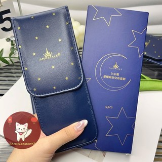 [AMORTALS] Set 5 Cọ Trang Điểm Mắt AMORTALS Ngôi Sao Kèm Túi Đựng Da, Starry Eye Makeup Brush, 96g