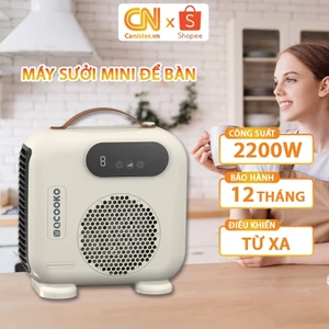 Quạt sưởi để bàn Qcooko Máy sưởi mini đa năng 2 chiều công nghệ PTC làm nóng nhanh trong 3 giây