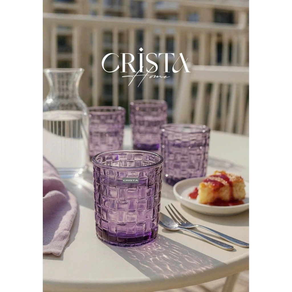 Bộ Cốc Bình Hũ Thủy Tinh Tím Crista Home Việt Nam Chính Hãng 280ml 350ml Bình 1L Lọ Hoa Hũ Mứt 3 Chân - bán sỉ SLL