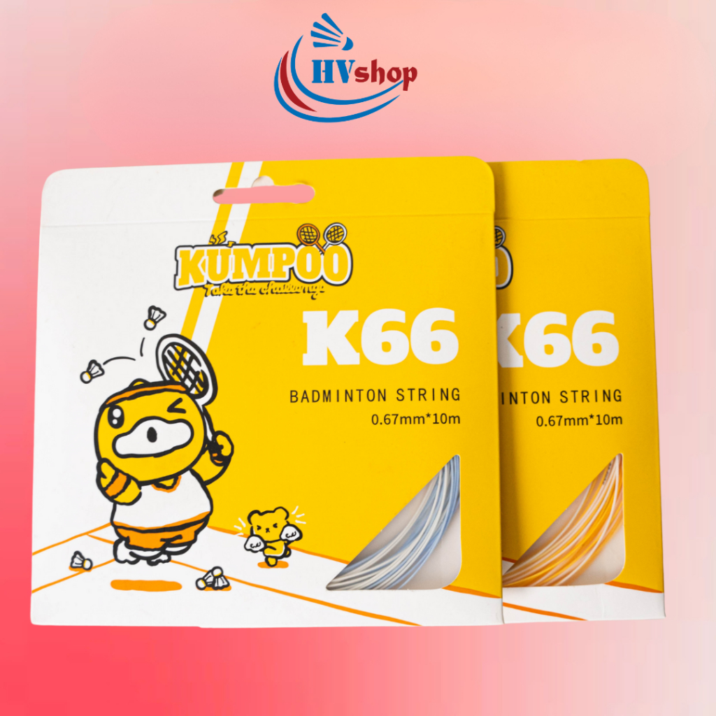 Cước căng vợt cầu lông Kumpoo K66 B.Duck chính hãng, màu sắc hài hòa, trợ lực tốt - HVShop