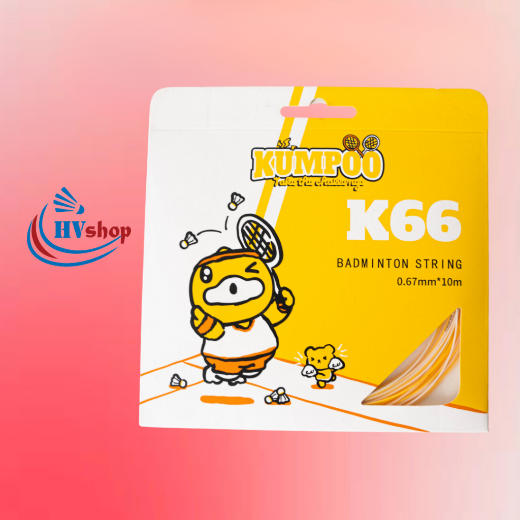 Cước căng vợt cầu lông Kumpoo K66 B.Duck chính hãng, màu sắc hài hòa, trợ lực tốt - HVShop