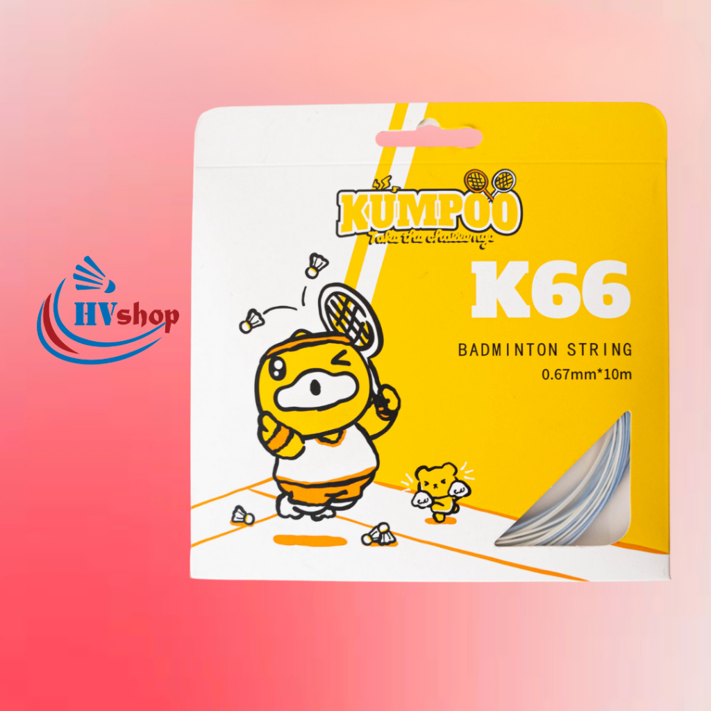 Cước căng vợt cầu lông Kumpoo K66 B.Duck chính hãng, màu sắc hài hòa, trợ lực tốt - HVShop