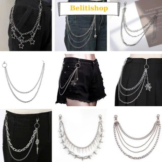 Dây Xích Quần HipHop Nam Nữ Inox Cao Cấp Phối Jean/ Váy Thời Thượng Phong Cách Y2K Tiện Dụng Hàn Quốc
