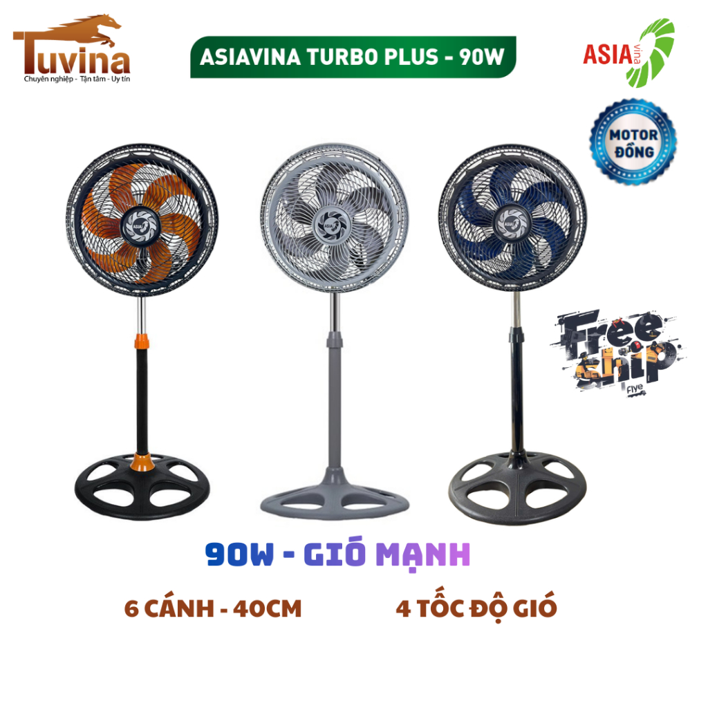 Quạt đứng ASIA TURBO PLUS 90W VY639892/VY639792/VY639092 – 6 cánh