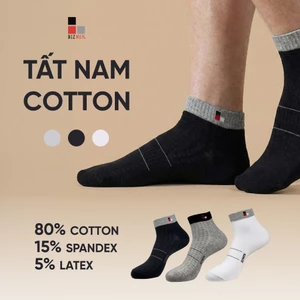 Combo 3 đôi tất cổ trung Bizmen cotton thấm hút mồ hôi tốt co giãn êm ái kháng khuẩn BSC008EDP03